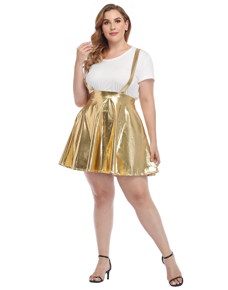 Plus size high 2024 waist suspender skirt