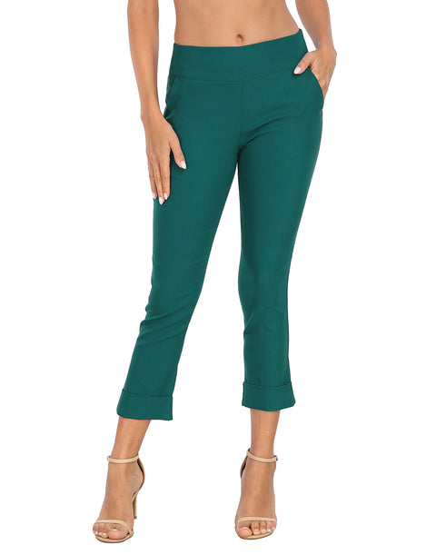 Pull On Capri Pants for Women with Pockets