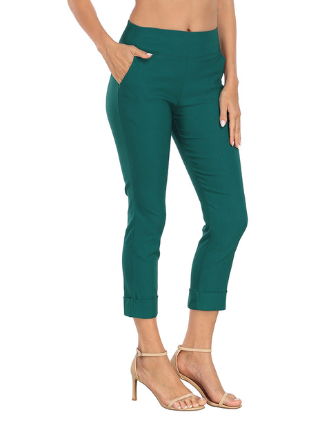 Pull On Capri Pants for Women with Pockets