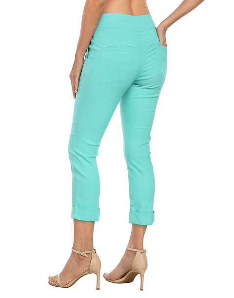 Pull On Capri Pants for Women with Pockets