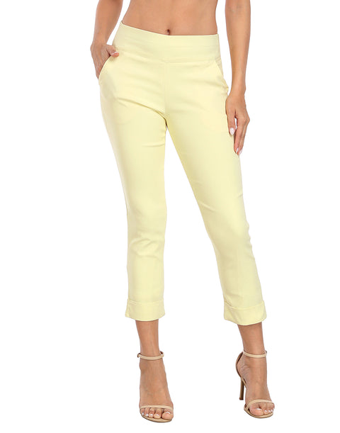 Pull On Capri Pants for Women with Pockets