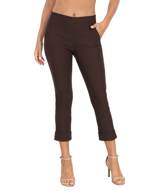 Pull On Capri Pants for Women with Pockets