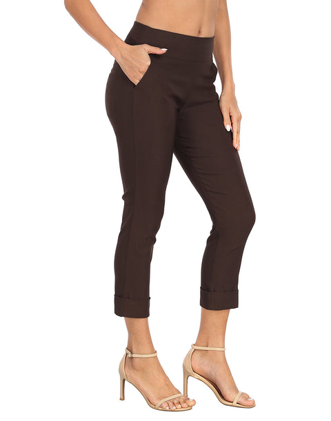 Pull On Capri Pants for Women with Pockets