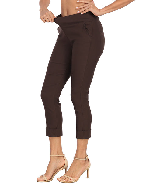 Pull On Capri Pants for Women with Pockets