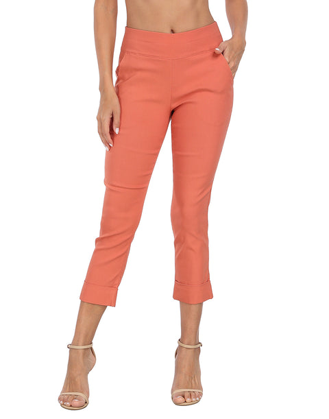 Pull On Capri Pants for Women with Pockets