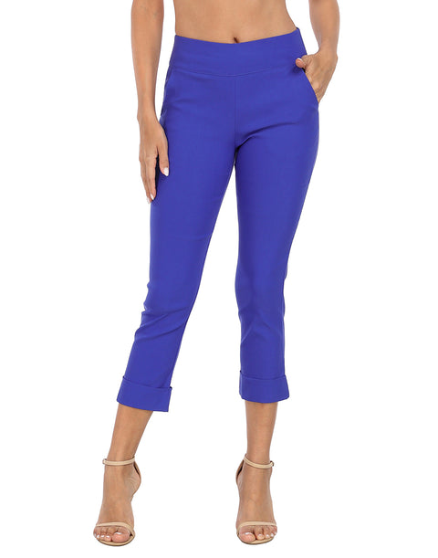 Pull On Capri Pants for Women with Pockets