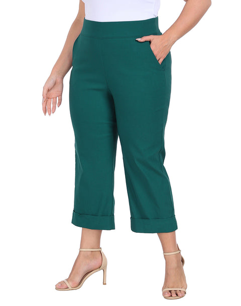 Womens Plus Size Pull On Capris with Pockets