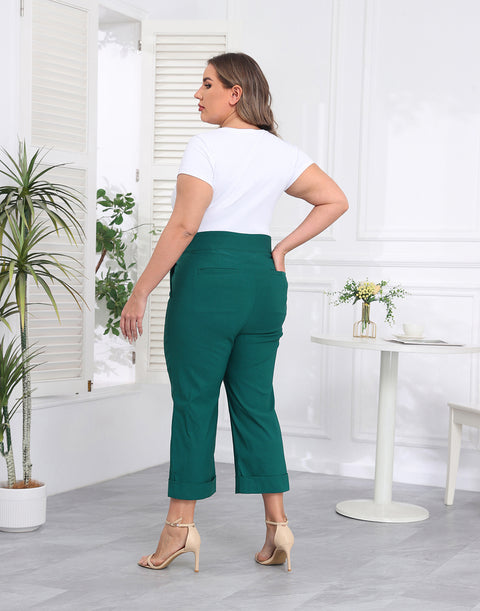 Womens Plus Size Pull On Capris with Pockets