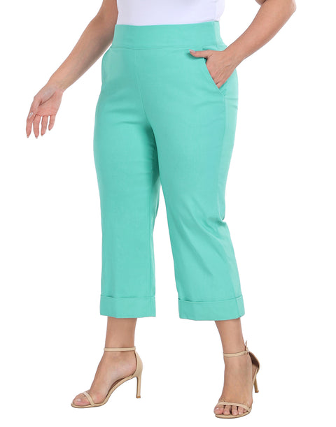 Womens Plus Size Pull On Capris with Pockets