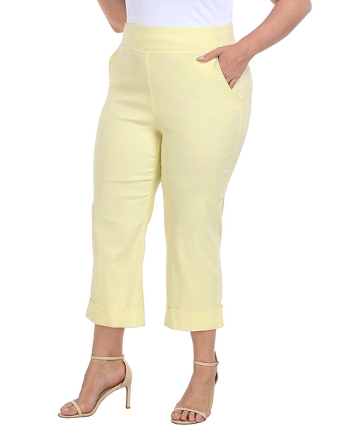 Womens Plus Size Pull On Capris with Pockets