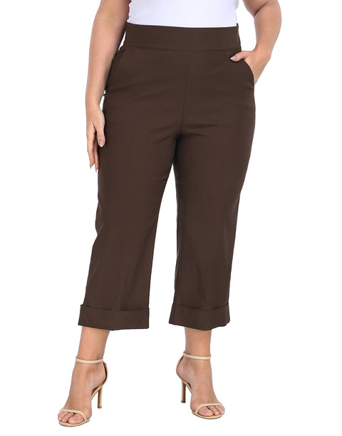 Womens Plus Size Pull On Capris with Pockets