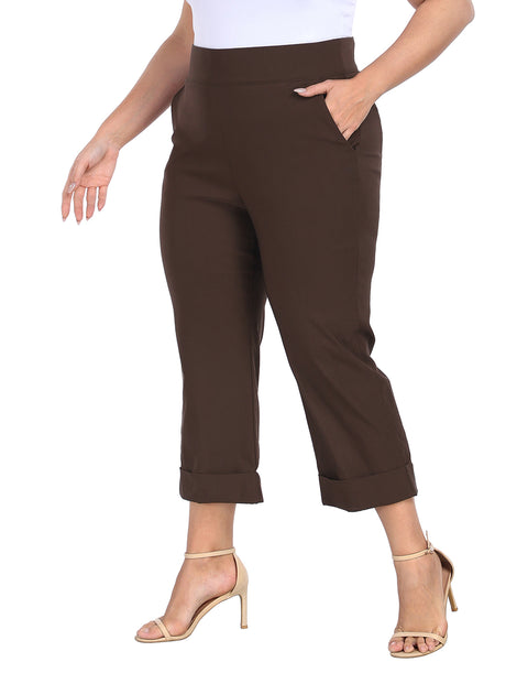 Womens Plus Size Pull On Capris with Pockets