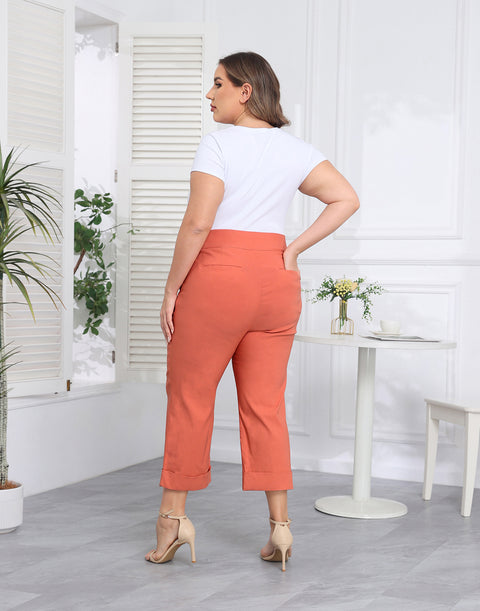 Womens Plus Size Pull On Capris with Pockets