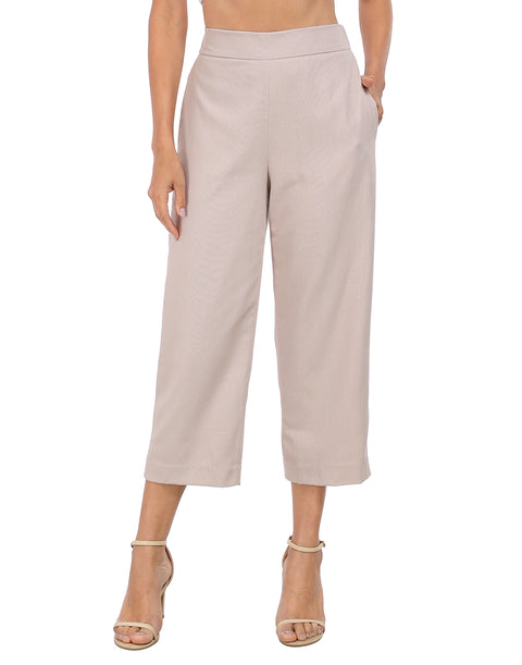 Pull On Linen Capri Pants