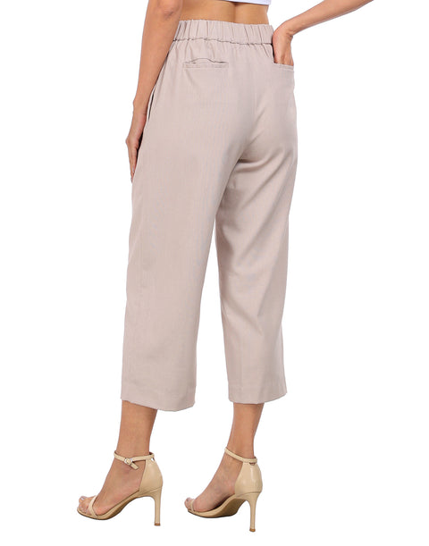 Pull On Linen Capri Pants