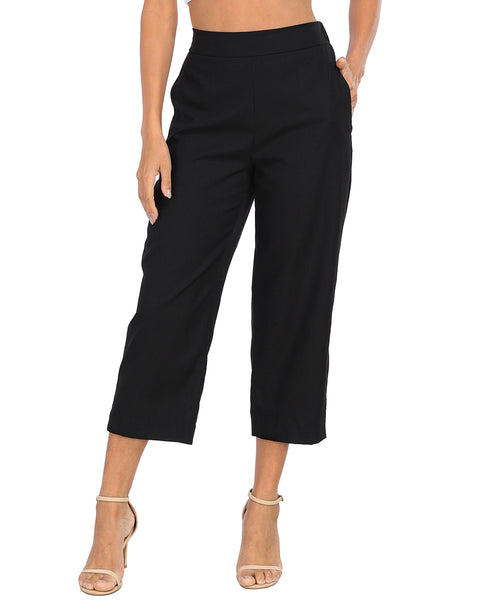 Pull On Linen Capri Pants