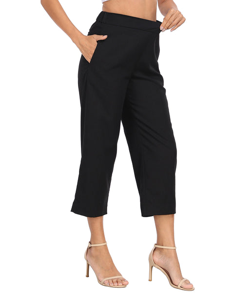 Pull On Linen Capri Pants