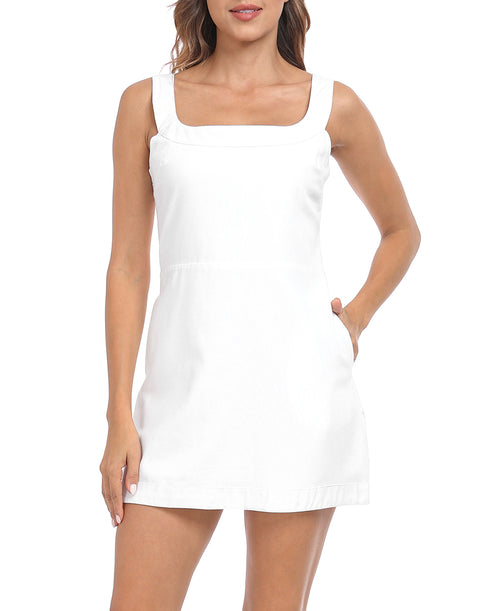 Linen Mini Dress with Pockets