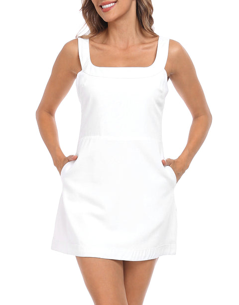 Linen Mini Dress with Pockets