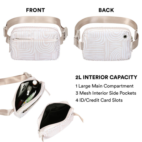 Cross Body Belt Bag 2L Fanny Pack with Adjustable Strap