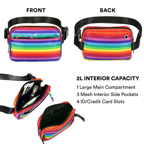 Cross Body Belt Bag 2L Fanny Pack with Adjustable Strap