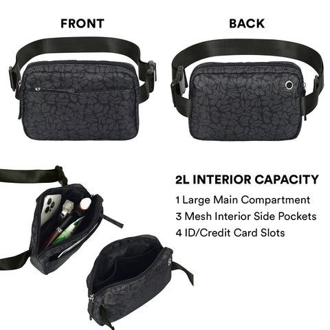 Cross Body Belt Bag 2L Fanny Pack with Adjustable Strap