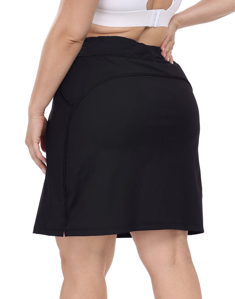 Plus Size Athletic Skort Golf Tennis Skirt with Bike Shorts & Pockets