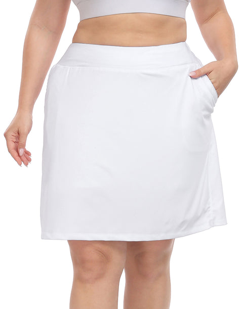 Plus Size Athletic Skort Golf Tennis Skirt with Bike Shorts & Pockets