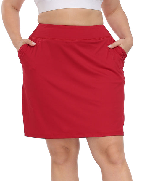 Plus Size Athletic Skort Golf Tennis Skirt with Bike Shorts & Pockets