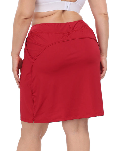 Plus Size Athletic Skort Golf Tennis Skirt with Bike Shorts & Pockets