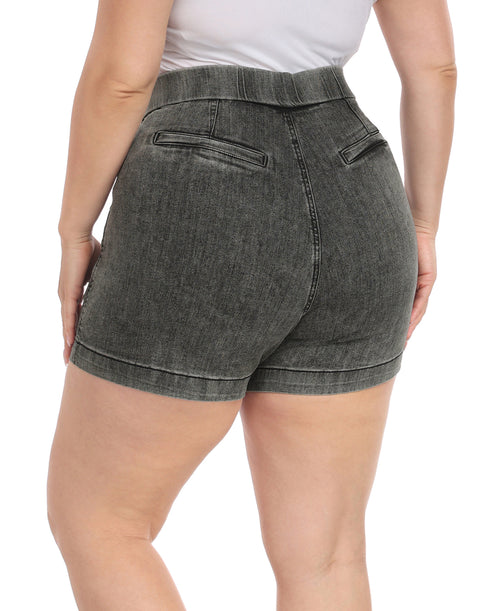 Women's Plus Size Jean Shorts High Waisted Stretch Denim