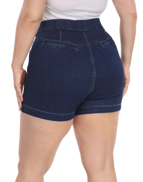 Women's Plus Size Jean Shorts High Waisted Stretch Denim