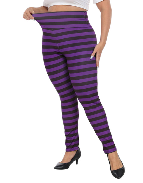 Plus Size High Waisted Halloween Graphic Leggings