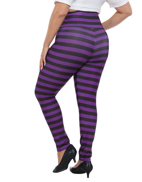 Plus Size High Waisted Halloween Graphic Leggings