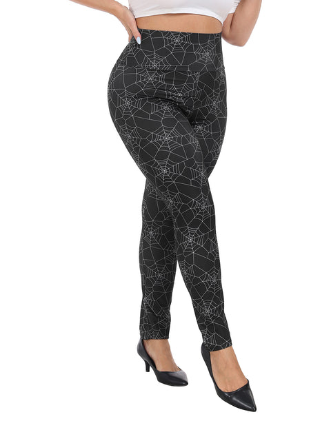 Plus Size High Waisted Halloween Graphic Leggings