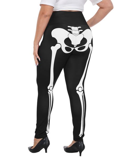 Plus Size High Waisted Halloween Graphic Leggings