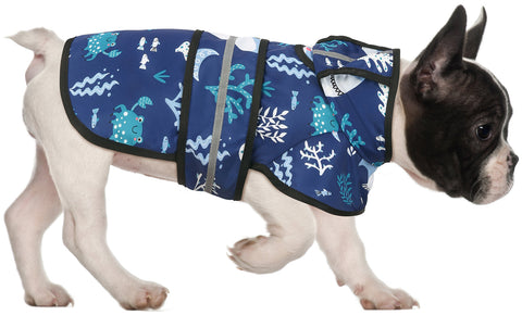 Patterned Dog Raincoat with Hood