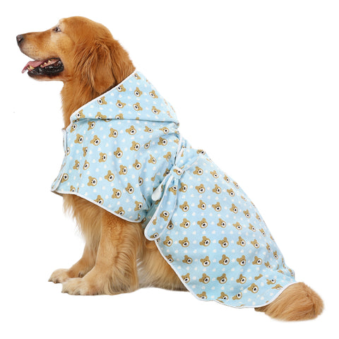 Dog Bathrobe Drying Towel with Hood