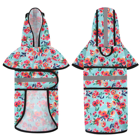 Patterned Dog Raincoat with Hood