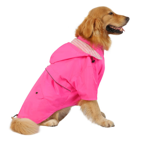 Double Layer Zip Up Dog Raincoat with Hood