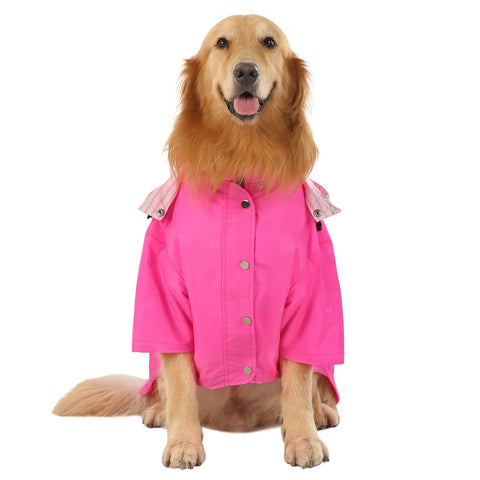 Double Layer Zip Up Dog Raincoat with Hood