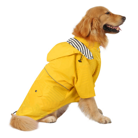 Double Layer Zip Up Dog Raincoat with Hood