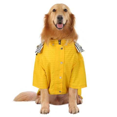 Double Layer Zip Up Dog Raincoat with Hood