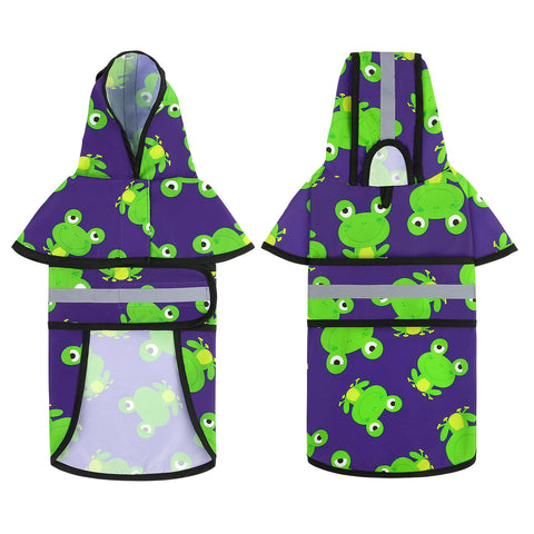 Patterned Dog Raincoat with Hood