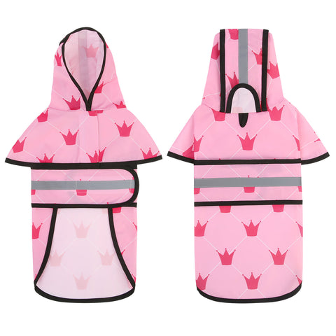 Patterned Dog Raincoat with Hood