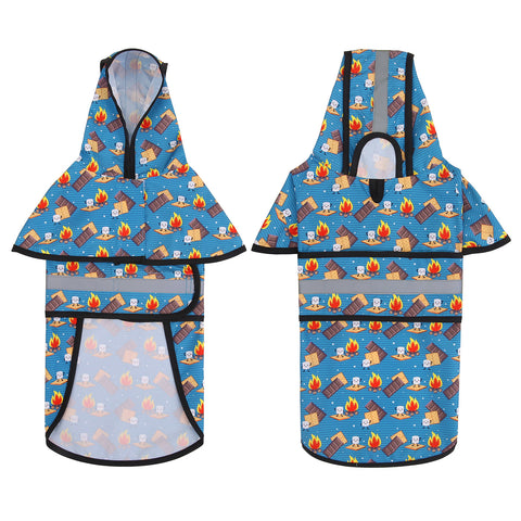 Patterned Dog Raincoat with Hood