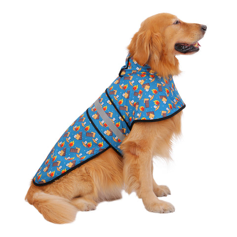 Patterned Dog Raincoat with Hood