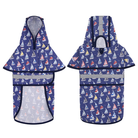 Patterned Dog Raincoat with Hood