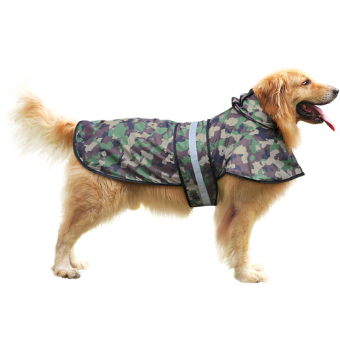 Camouflage Dog Raincoat with Hood