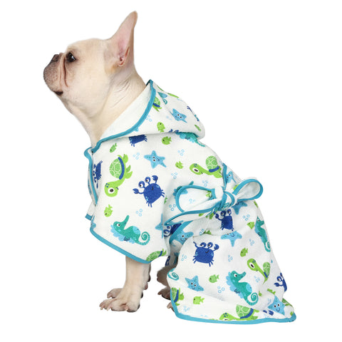 Dog Bathrobe Drying Towel with Hood